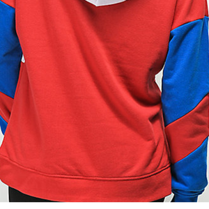 Sudadera con capucha de manga larga con detalle de cordón de bloque de Color para mujer Sudadera con forro bordado estampado OEM de talla grande para invierno Talla XL - Product Image 4