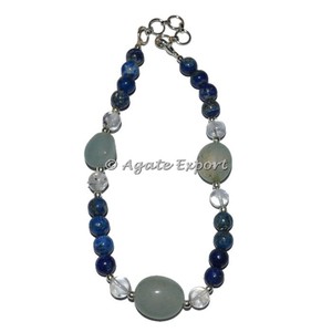 Ethnic Style Fancy Fashion <b>Anklet</b> with <b>Gold</b>-Plated Lapis Lazuli Stone - Product Image 1