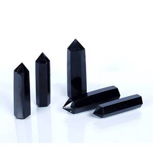 Torre curativa de hadas de amor de cristal de obsidiana negra natural al por mayor, piedra preciosa de obsidiana de alta calidad con estilo de hada - Product Image 2