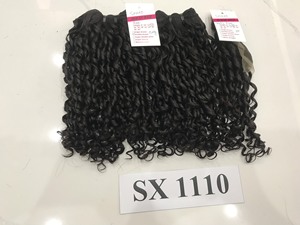 KFhair ขายส่งผมสั้นหยิกบราซิลต่อผม,ผมต่อหนังกำพร้าจัดแนวผมหยิก Pixie สีดำ