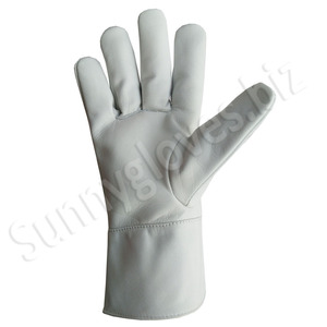Gant de soudage en Argon fait en cuir Grain de chameau, avec pouce d'aile et manchette en cuir de vache fendu de 15 Cm - Product Image 4