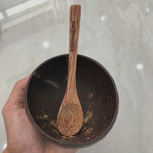 Cuenco de cáscara de coco, venta al por mayor, cuchara con logotipo personalizado, juego de cubiertos, helado, ACAI, Buda, SMOOTHIE, ensaladera, vajilla - Product Image 1