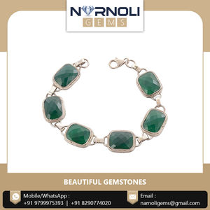 Conjunto de pulsera de plata 92,5 pura con gema de ágata verde, nuevo diseño de moda - Product Image 6
