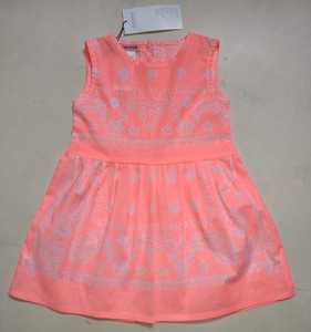 Vestidos de alta calidad para niñas, falda hasta la rodilla, informal, verde, sin mangas, estampado de verano, 100% de algodón, lote de ropa con botones - Product Image 4