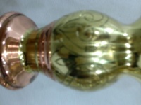 Solicast Farida Mini Chicha de Luxe Égyptienne en Laiton et Cuivre avec Finition Laquée et Vase en Verre pour Fumer la Chicha Or/Cuivre/Argent