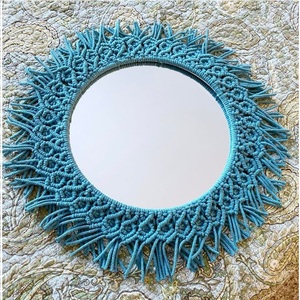Wholesale 2024 Customized Lovely Macrame Round Decorative <b>Mirror</b> Modern Boho Home Decor <b>Wall</b> <b>Hanging</b> - Product Image 4