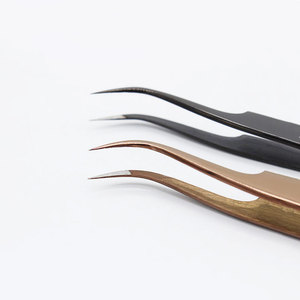 คีมหนีบขนตาสำหรับขนตาปลอมพลาสม่าสีทองสนิมกันลื่น - Product Image 2