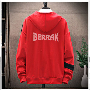 เสื้อฮู้ดผู้ชาย,เสื้อวอร์มลำลองฤดูใบไม้ผลิแนวสตรีทฮาราจูกุเสื้อสวมหัวตัวอักษรญี่ปุ่นคอกลมมีกระเป๋า - Product Image 3