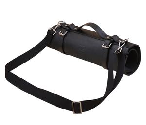 Rollo de cuero con cuchillo auténtico, correa de mano y hombro, color negro, calidad Premium - Product Image 1