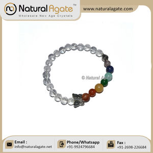 Bracelet de Chakras en pierre de cristal et Quartz, sept Bracelets de Chakra, 7 bracelets de perles, approvisionnement en vrac de l'inde - Product Image 5