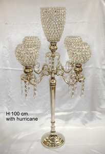 Decorative 5 <b>Light</b> Candelabra Metal Nickel Plated Crystal <b>T</b>-<b>Light</b> Holder Candelabra with Flower Bowl Luxuries Wedding Candelabra - Product Image 6