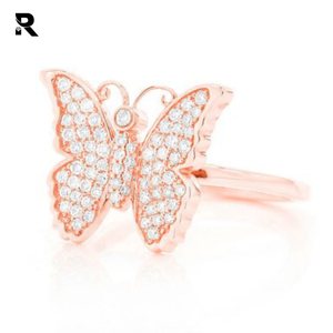 0.40ctw Round Brilliant Cut Diamond <b>Butterfly</b> Ring 14k Rose White Yellow Gold <b>Butterfly</b> Diamond Jewelry for Female - Product Image 4