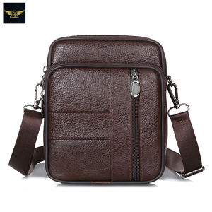 Sacs de messager en cuir de vachette sacs à main marron sacs à bandoulière en cuir véritable pour hommes - Product Image 3