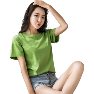 T-shirt manches courtes col rond pour femmes, en coton, personnalisé, de haute qualité, pour l'été, 2022 - Product Image 2