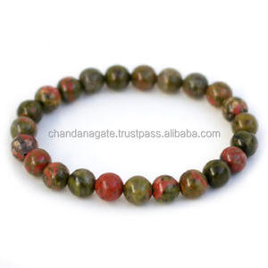 Bracelet unakite cristal Perles Pierre Bracelet Cristal Gemme Bijoux De Mode Hommes et Femmes Cadeau Énergie Méditation Grossiste - Product Image 3