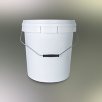 Seau à peinture en plastique PP blanc de 15 litres, certifié ISO 9001, avec logo personnalisé, fûts et barils vides, ouverture multiple, utilisable plusieurs fois