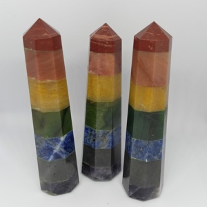 SEVEN chacra-Punto de torre de enlace de cristal, obelisco curativo, Gema de masaje, punto JEMBO de ágata elegante - Product Image 3