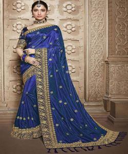 Auto-conçu dernier concepteur soie brodé Saree Blouse pièce douce dentelle bordure pour les femmes pour la fête de mariage porter indien - Product Image 5