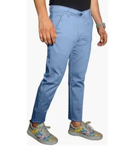 Slim Fit uzun kollu erkek gömlek mavi pamuk keten karışımı pantolon