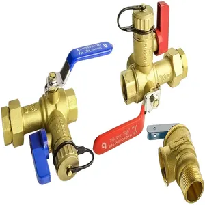 Groene Kleppen Hydro Master 3/4-Inch Ips Isolator Tankless Boiler Service Valve Kit Met Overdrukventiel, schoon Messing