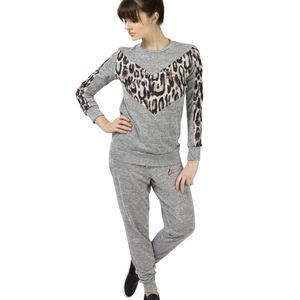 Traje de pista para mujer, de alta calidad, Color gris, con cremallera y bolsillos laterales, a la venta - Product Image 6