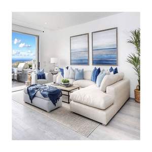 Sofá de esquina Seccional de tela, cama de combinación, Diván, sofá de sala de estar, moderno y nórdico, envío gratis - Product Image 2