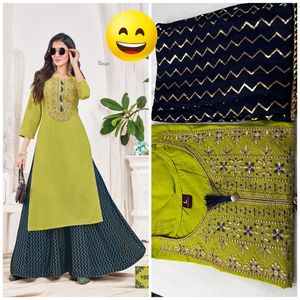 ชุดเดรสผู้หญิงลายปักสไตล์ชีวิต,ชุดกระโปรงเคอร์ติสคู่ผ้าพลาสโซลายกาลีสีแดงเข้มพิมพ์ลายสีเทียน Sharara โดย Royal Export - Product Image 5