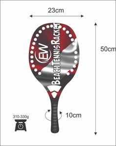 Raquettes de beach tennis sur mesure pour padel/spaddle, en fibre de carbone et de verre, face de 22 mm, poids de 320-340 g, longueur de 50 cm, logos et couleurs personnalisés - Product Image 4