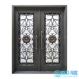 Nhà Cung Cấp Xuất Khẩu Trong Số Lượng Lớn Trang Trí Rèn Wrought Sắt Cửa Ra Vào - Product Image 2