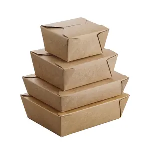 Papel Kraft llevar comida china caja de comida de alta calidad llevar contenedor de alimentos