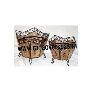 Organisateur de magazines combiné en bois et en fer pour bureau, maison et école - Product Image 1