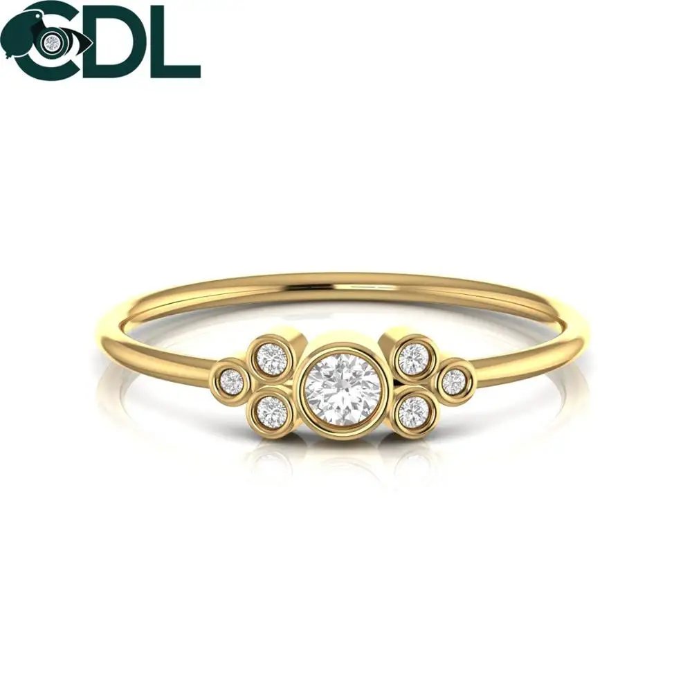 Кольцо с бриллиантами и безелем, ювелирное изделие из твердого желтого, розового и белого золота 14 карат