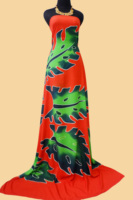 Sarongs de rayón para la playa, Batik de Bali, productos de la mejor calidad, flor pintada a mano