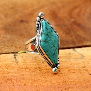 แฟชั่นธรรมชาติสีเขียวขุ่น925สเตอร์ลิงพลอยทำด้วยมือเครื่องประดับแหวนเงินขายส่งราคาโรงงาน - Product Image 3