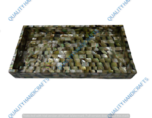 Bandejas rectangulares de madreperla de diseño único, bandejas para hoteles y restaurantes, utensilios de cocina de la India de Quality Handicrafts - Product Image 5