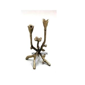 Candelabro de Metal Antiguo para Mesa, Portavelas Decorativo con Diseño de Chip y Dip, Novedad - Product Image 1