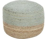 Pouf en jute rose clair et naturel pour intérieur et extérieur, tabouret en jute marocain, pouf de chevet, pouf de jardin, repose-pieds en jute