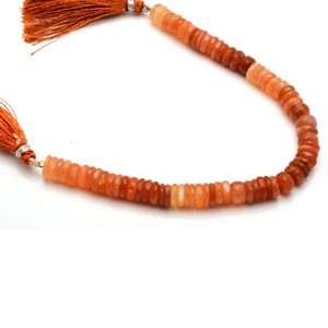 Cuentas facetadas de piedra lunar de melocotón natural, tipo rondelle y heishi, certificadas por terceros, Coszcalt Exports - Product Image 6