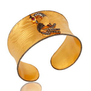 Bijou traditionnel en forme de paon finition mate pour femme, manchette large, plaqué or ou argent 925, accessoire de mariage, fabrication de bracelet, offre spéciale - Product Image 2