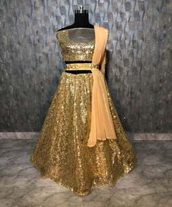 Alphanumero Corporation apparelgarment ชุดปาร์ตี้ของผู้หญิงสไตล์อินเดียผ้าซาติน lehenga - Product Image 5