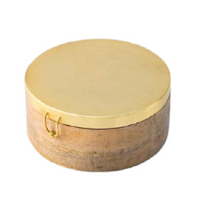 กล่องชาปาติทำจากไม้พร้อมฝาโลหะสีทองเครื่องครัวรับประทานอาหาร - Product Image 6