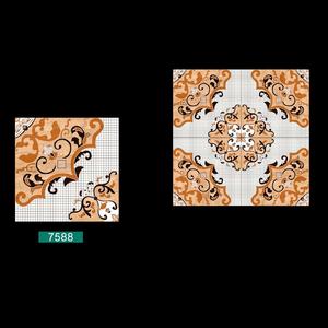 กระเบื้องปูพื้นพอร์ซเลนขัดเงาสีขาวและสีส้มขนาด 40x40ซม - Product Image 3