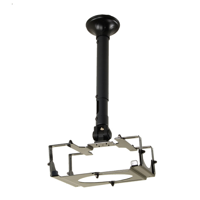Short Standard Projector Ceiling Mount with Secure Case Extension 42~52cm Off-Ceiling Bracket 10kg Capacity Black Model 2350B