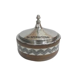 Classique élégant martelé Design pot en bois fournitures alimentaires casserole servant chauffe-plats vente chaude Hotpots vente d'usine - Product Image 4