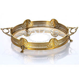 2021 nouvelle tendance plateau de service en métal poli plateau décoratif de couleur personnalisée - Product Image 1