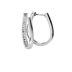 Pendientes de aro de oro de 14 quilates con diamantes naturales |   Aros Redondos de Diamantes Blancos para Mujer en Oro Amarillo, Blanco y Rosa |   Regalo de Joyería Fina de Lujo - Product Image 4