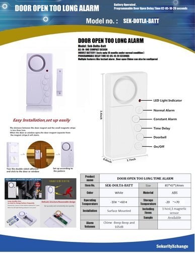 Premium Quality Inbuilt Loud Buzzer Door Ajar Alarm System Battery Operated Home Security to Prevent Unauthorized Entry/Exit · image 2