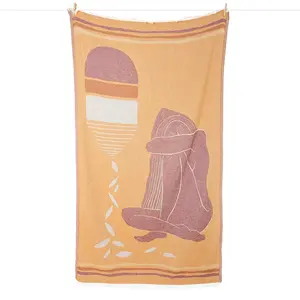 Serviette de plage Yoga en coton, séchage rapide, serviette de bain unisexe, avec Logo, imprimé personnalisé, turque, avec glands, 100% coton, vente en gros