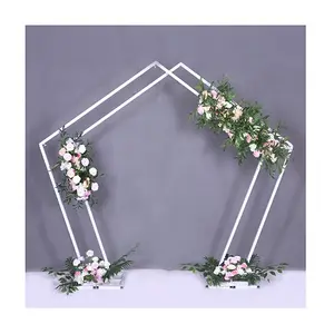 奇妙设计婚礼背景纯铁白色框架花卉家庭艺术婚礼背景