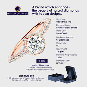 2021 último diseño Original 10K oro blanco diamante solitario anillo Rikhava diamantes - Product Image 3